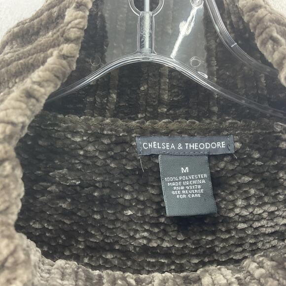 Chelsea & Theodore Gray Chenille Chunky Knit Pullover Sweater Women’s M Preowned - Picture 3 of 5